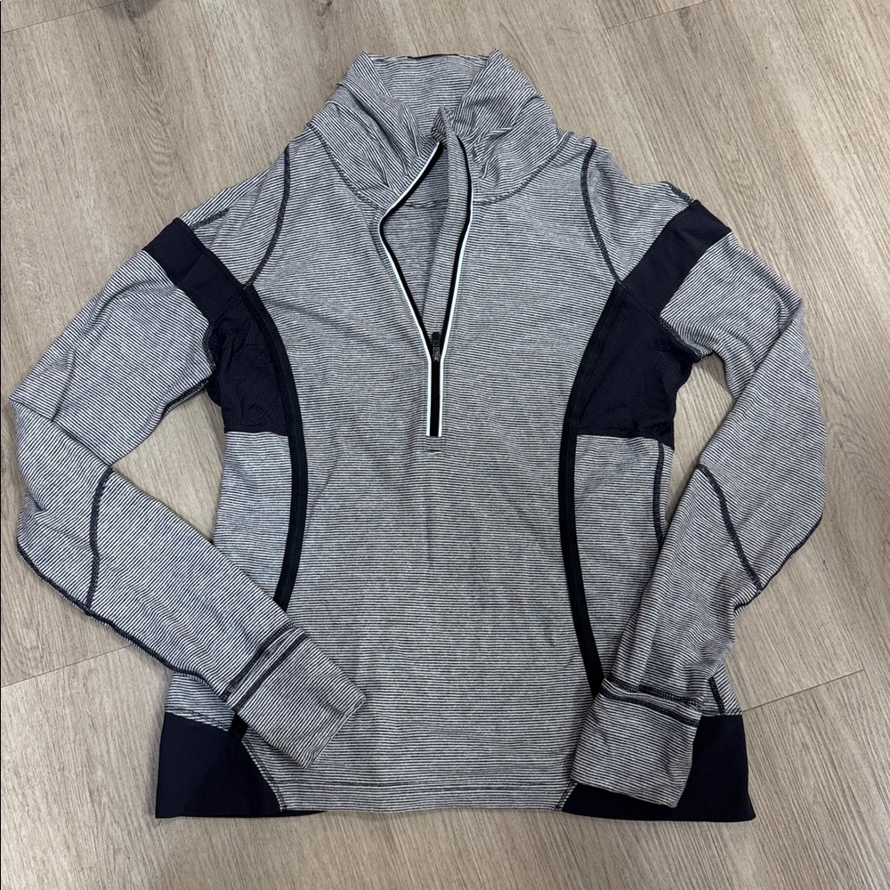 Lululemon Gray and Black Quarter-Zip Pullover